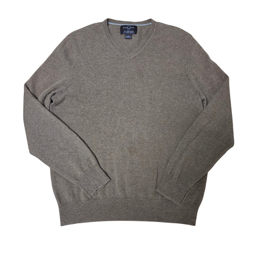 Black Brown 1826 V-Neck 2-Ply 100% Cashmere Sweater Men's Size M